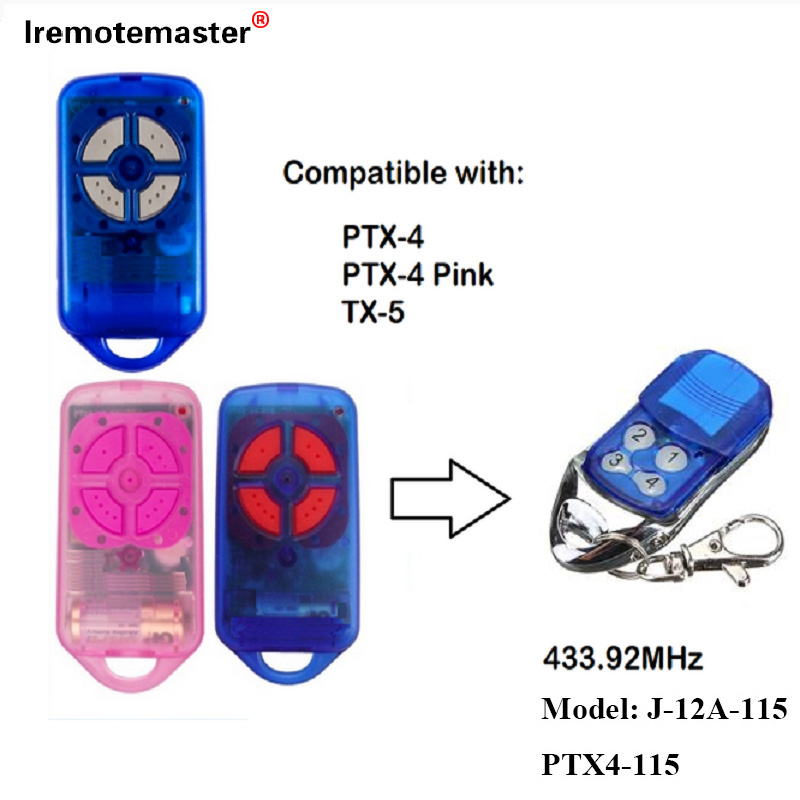 PTX4 433.92 MHz رولنگ کوڈ گیراج ڈور ریموٹ کنٹرول کے لیے